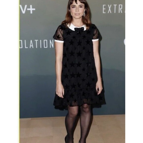 New Saint Laurent Burnout Star Embellished Dress F38 - Picture 4 of 9